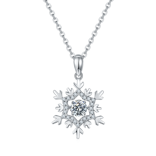 Moissanite Diamond Snowflake Dancing Pendant OLDJ