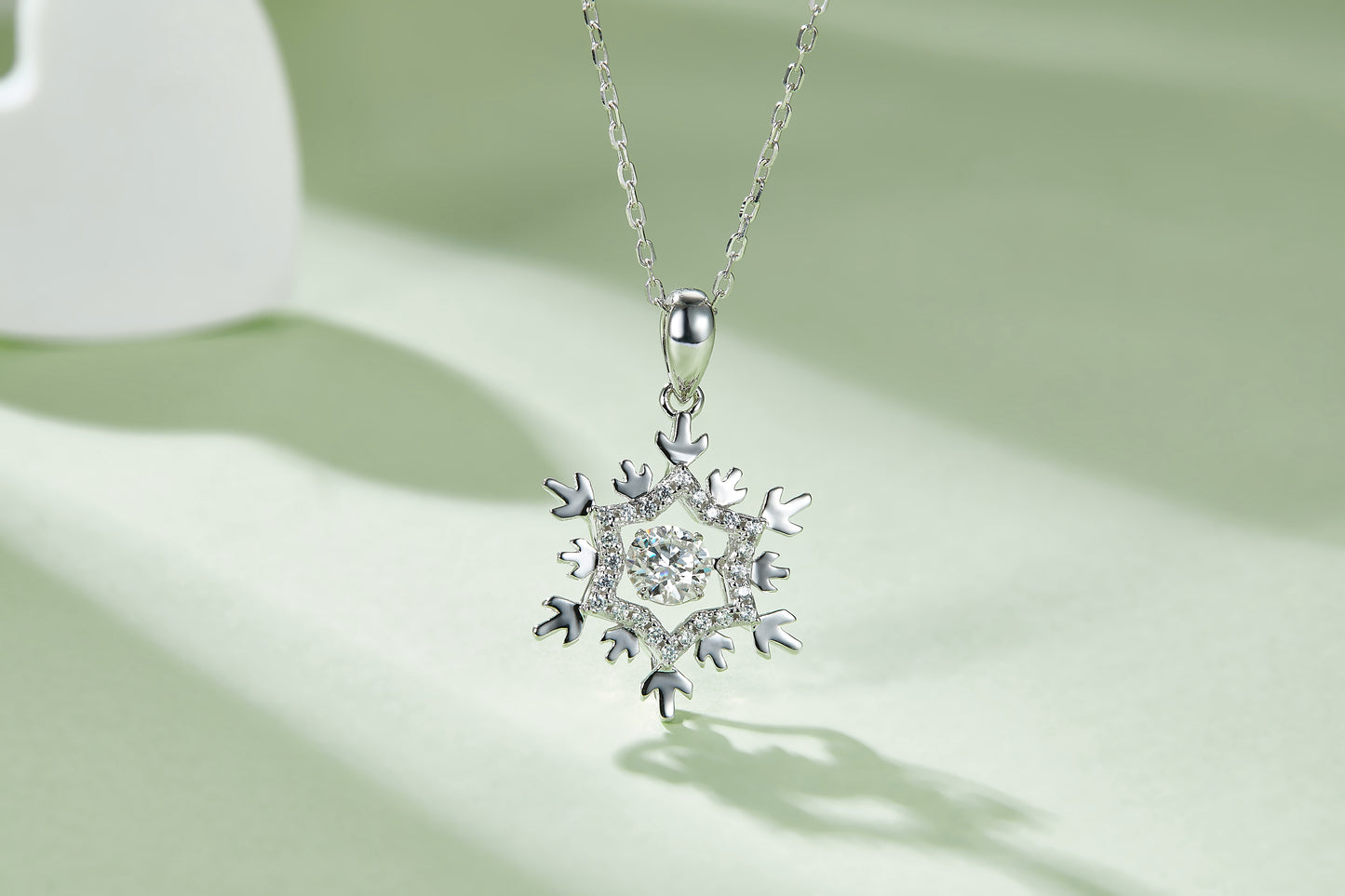 Moissanite Diamond Snowflake Dancing Pendant OLDJ
