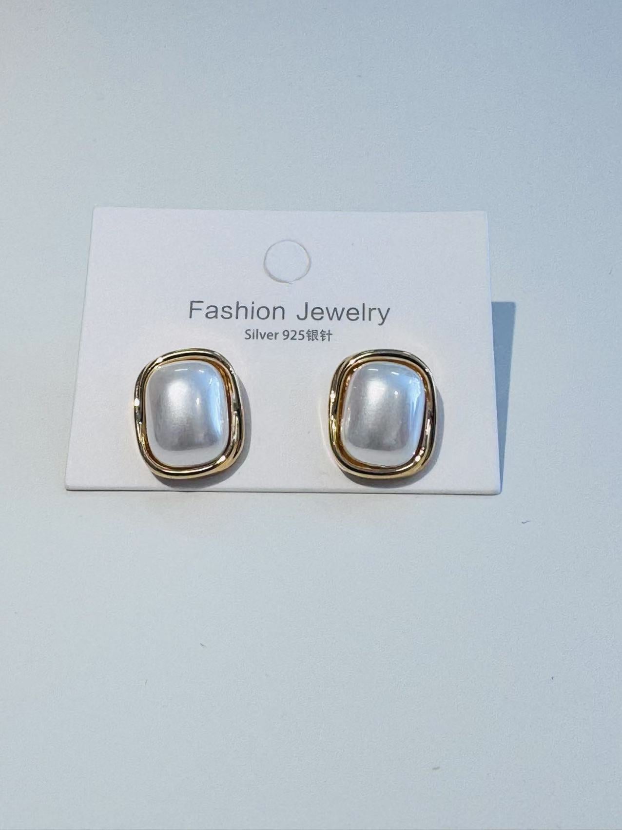 Color Options - Round Silver Stud Earrings