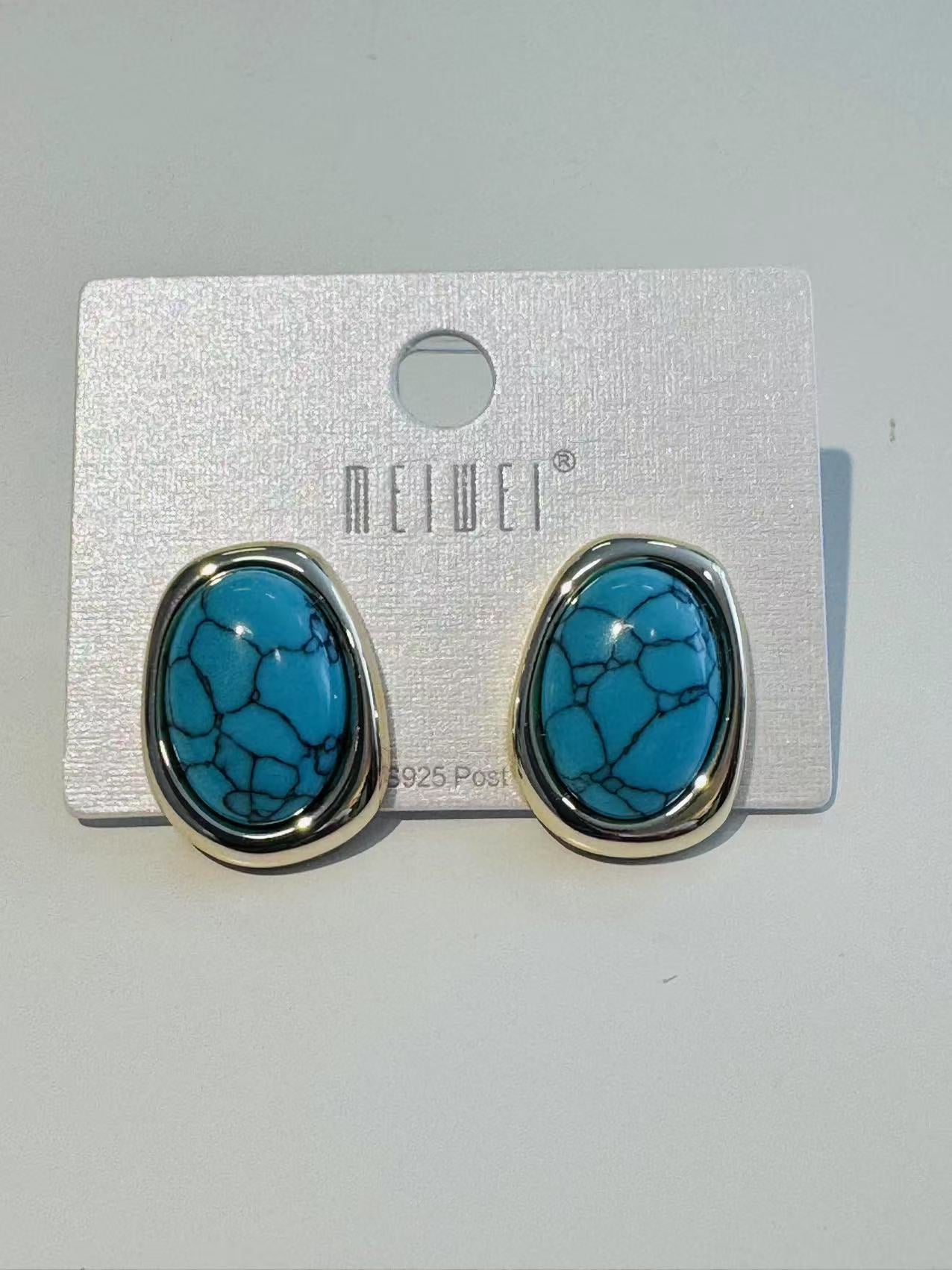 Color Options - Round Silver Stud Earrings